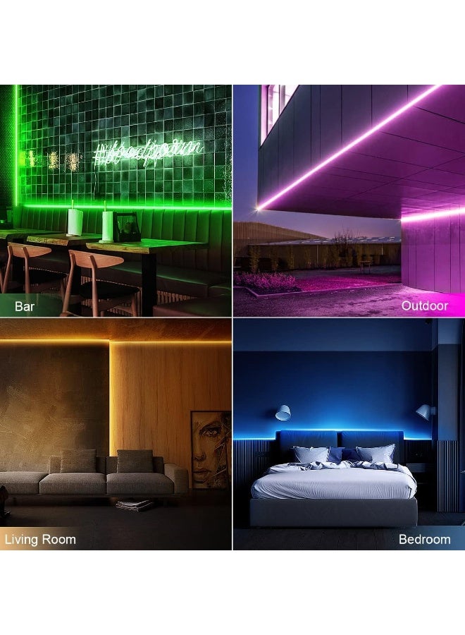 UanTii Tuya Wifi DIY Neon Light Strip Smart RGB LED 7Colors Lighting Strip Waterproof Music Sync Cuttable Lighting Strip Works With Tuya Smart Life App and Alexa Google Home 5M - Image 5